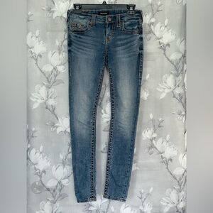 True Religion Women's Faded Blue Skinny Jeans size 25